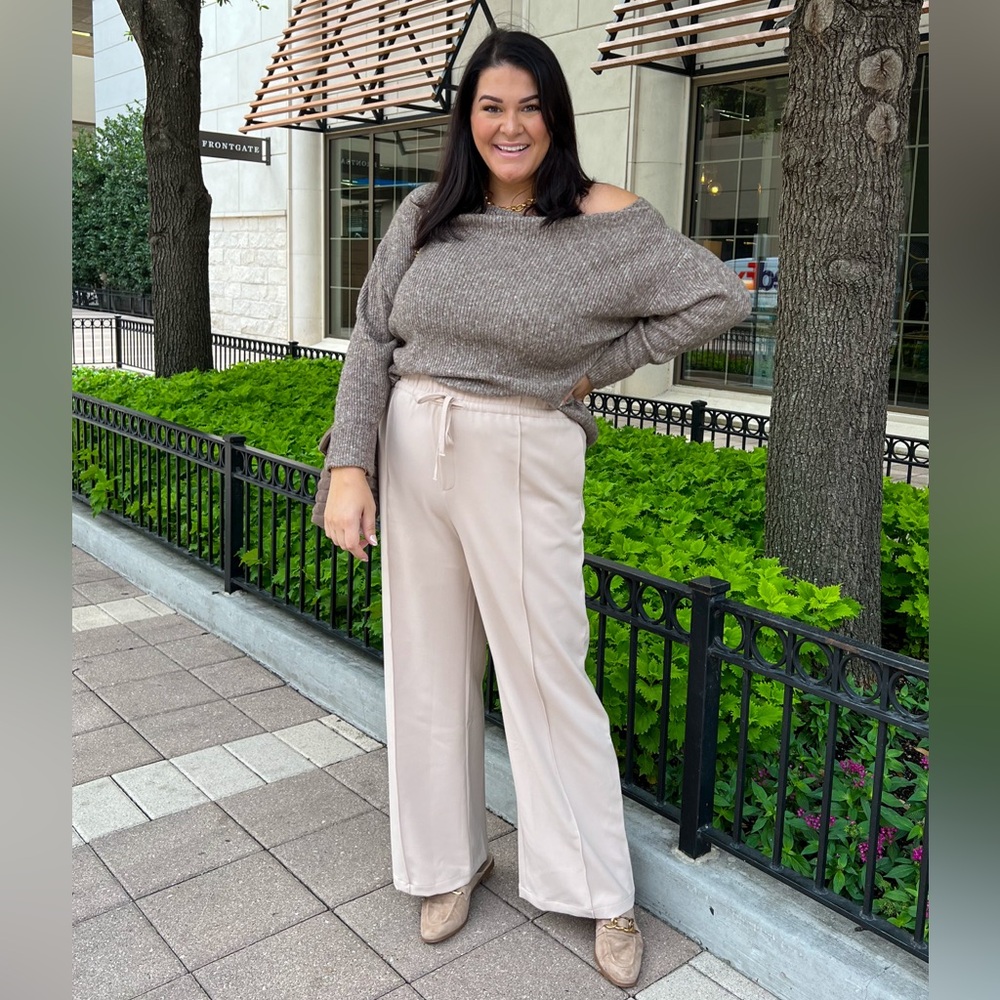 Treasure & Bond Cream Wide Leg Pants